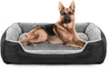 Dog Bed for Medium Dogs, Warming Washable Rectangle Pet Bed, Large Dog Bed with Waterproof Bottom for Large Dogs(28/31/37 Inch) (37"*30"(Pack of 1), Black)