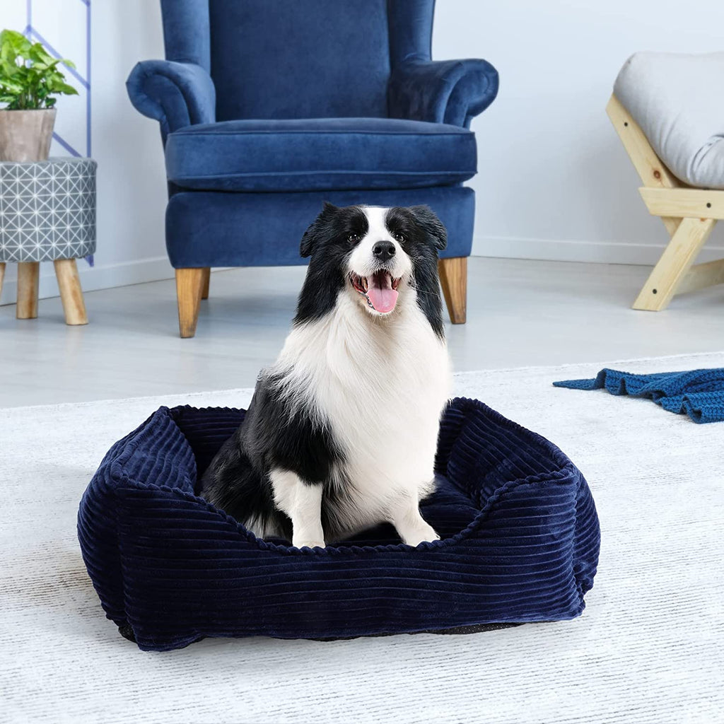 Dog Beds for Large Medium Small Dogs Durable Washable Dog Sofa Bed Cozy Rectangle Puppy Bed Calming Orthopedic Dogs Bed with Non-Slip Bottom Pets Cat Beds Indestructible Dog Crate Bed for Sleeping
