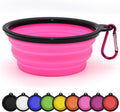 Collapsible Dog Bowl Portable Foldable Dog Travel Bowls Pets Cats Puppies Water Feeding Bowls for Walking Camping Outdoors (Small, Pink)