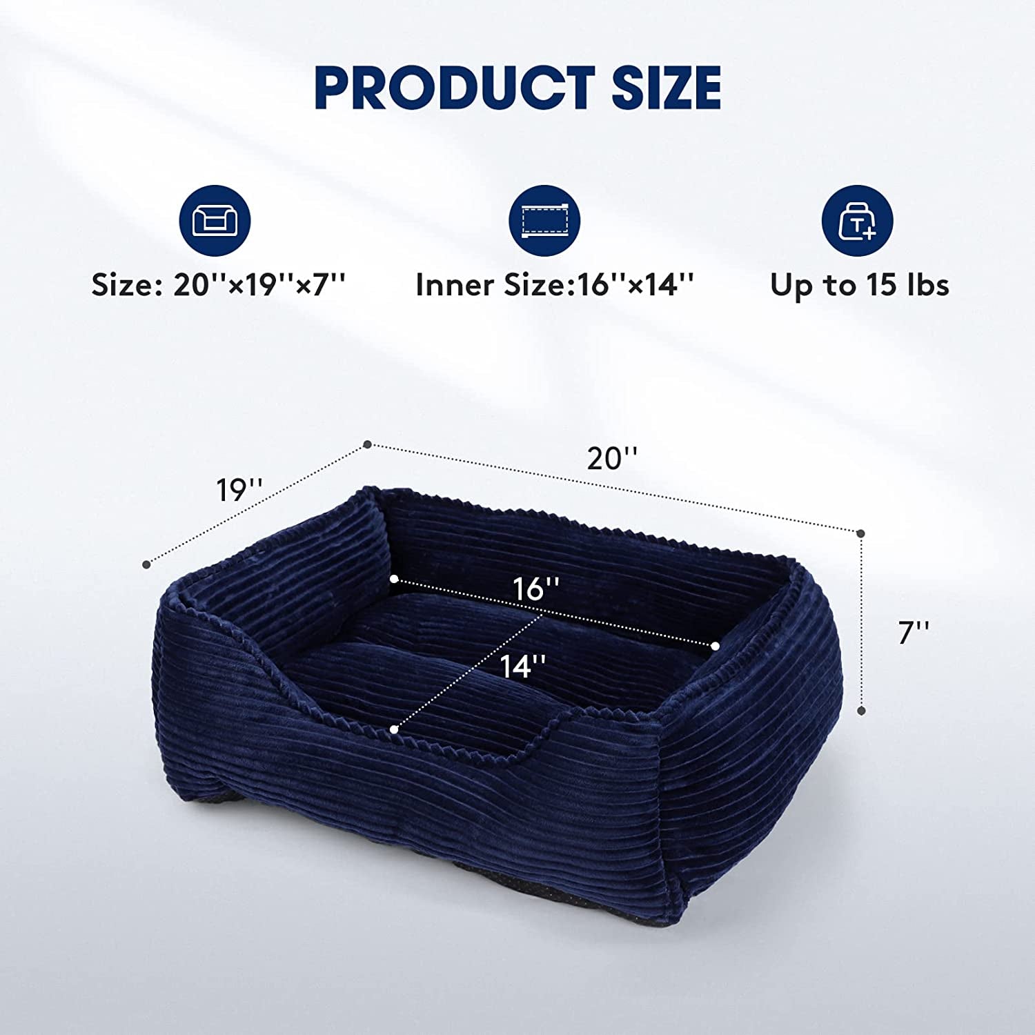 Dog Beds for Large Medium Small Dogs Durable Washable Dog Sofa Bed Cozy Rectangle Puppy Bed Calming Orthopedic Dogs Bed with Non-Slip Bottom Pets Cat Beds Indestructible Dog Crate Bed for Sleeping