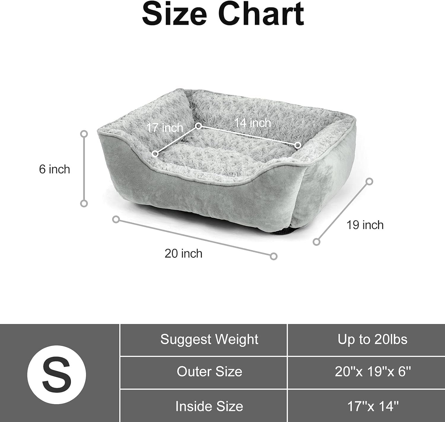 Dog Beds for Large Medium and Small Dogs. Machine Washable Rectangle Pet Bed, Soft and Thickened Enough Breathable Dog Sofa Bed, Anti-Slip Bottom Puppy Beds