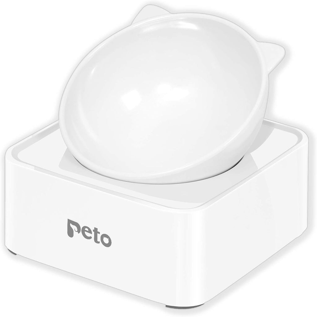 Raised Cat Food Water Bowl Elevated Cat Bowl with Detachable Stand, No Slip Pet Food Feeder Bowl, 0-30°Adjustable Tilted Cat Dog Dish Bowl Stress-Free, Protecting Spine