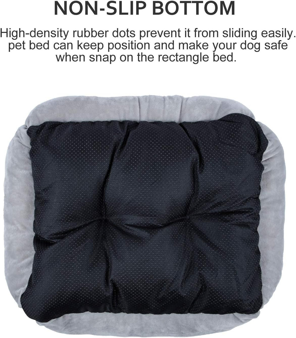 Dog Beds for Large Medium and Small Dogs. Machine Washable Rectangle Pet Bed, Soft and Thickened Enough Breathable Dog Sofa Bed, Anti-Slip Bottom Puppy Beds