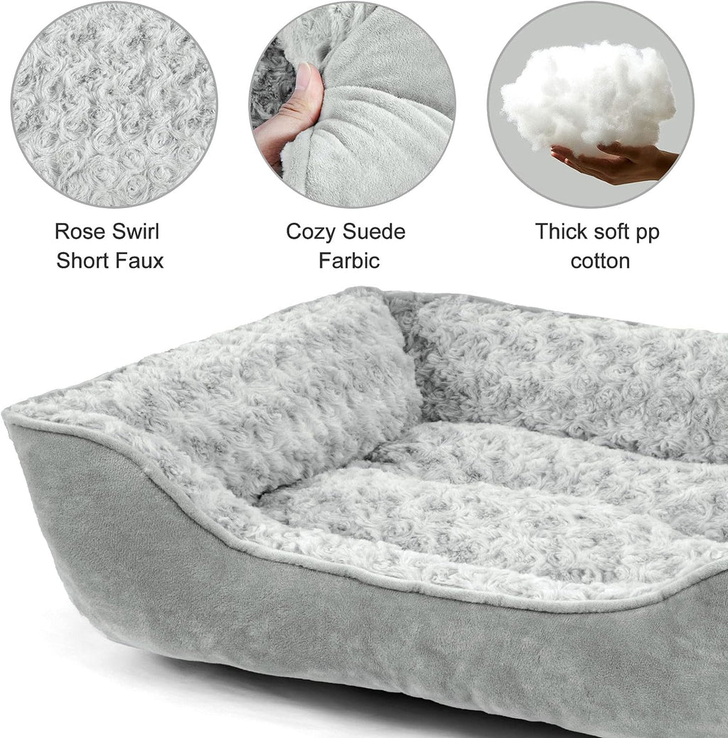 Dog Beds for Large Medium and Small Dogs. Machine Washable Rectangle Pet Bed, Soft and Thickened Enough Breathable Dog Sofa Bed, Anti-Slip Bottom Puppy Beds
