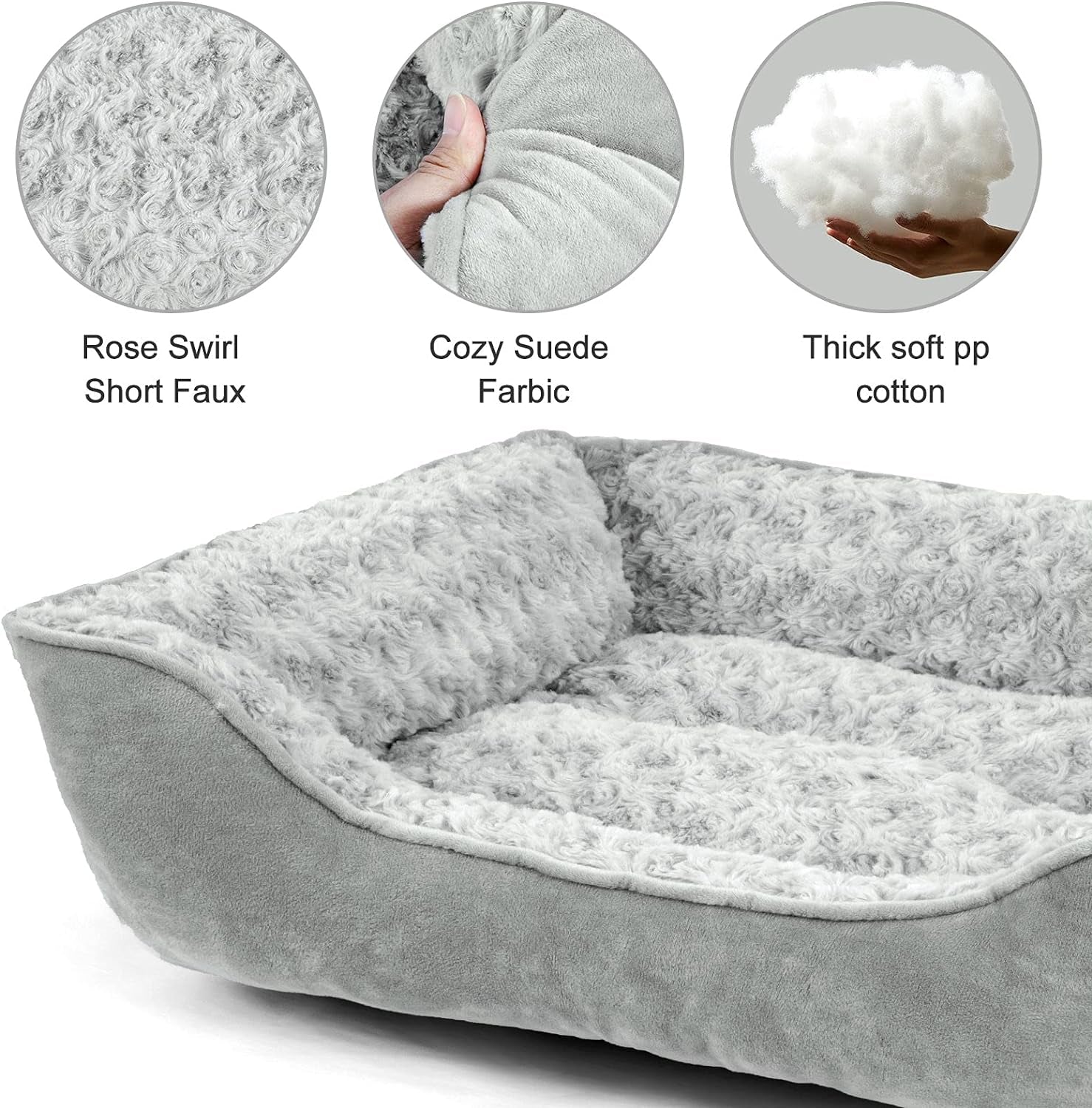 Dog Beds for Large Medium and Small Dogs. Machine Washable Rectangle Pet Bed, Soft and Thickened Enough Breathable Dog Sofa Bed, Anti-Slip Bottom Puppy Beds