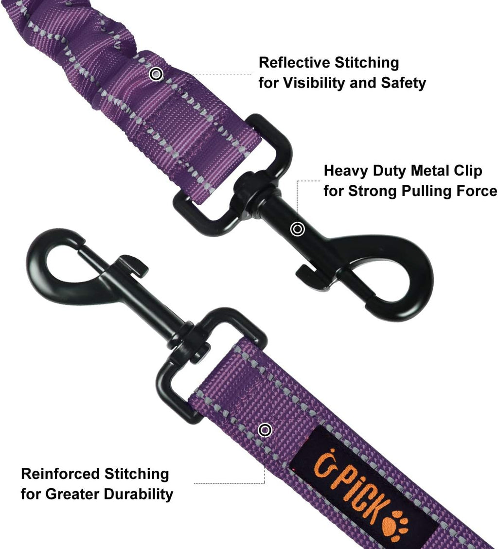 Dual Dog Leash,Double Dog Leash,Shock Absorbing Reflective Bungee for Two Dogs,Medium (6-35 Lbs)| Large (25-150 Lbs),360 Swivel No Tangle Walking Leash with Waste Bag Dispenser& Clicker