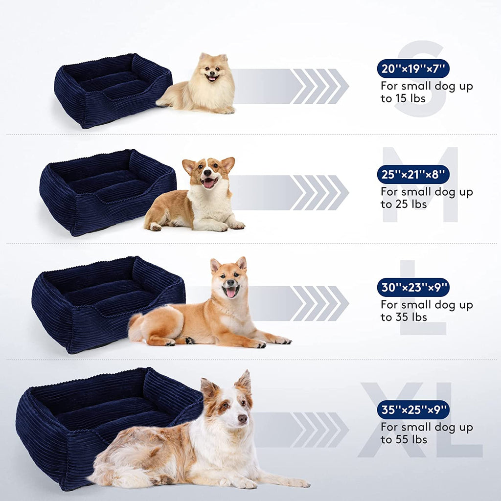 Dog Beds for Large Medium Small Dogs Durable Washable Dog Sofa Bed Cozy Rectangle Puppy Bed Calming Orthopedic Dogs Bed with Non-Slip Bottom Pets Cat Beds Indestructible Dog Crate Bed for Sleeping