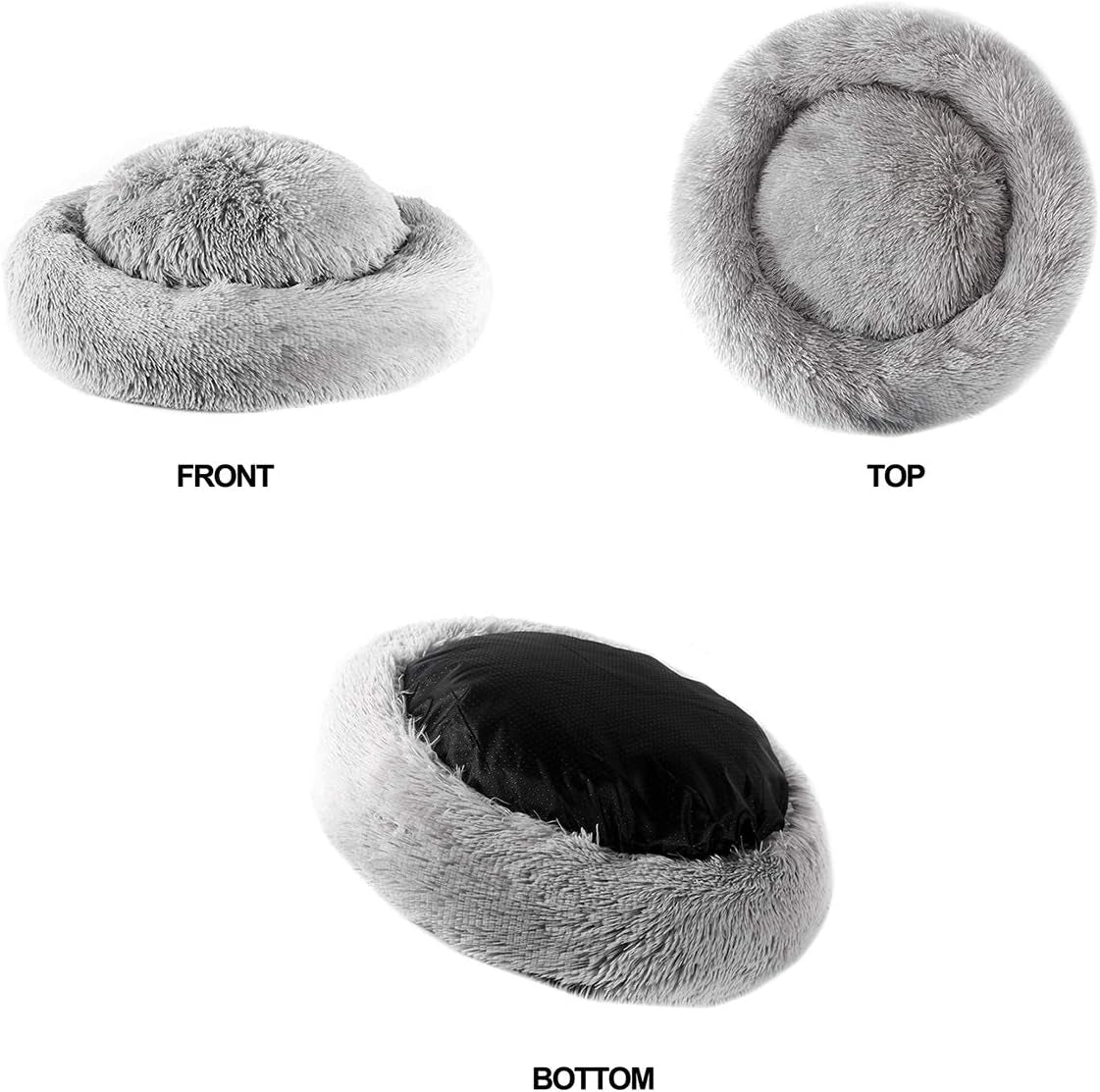 Donut Dog Beds for Medium Dogs,Washable Large Dog Bed Calming Cuddler,Fluffy round Pet Bed,Faux Fur Small Cat Bed.