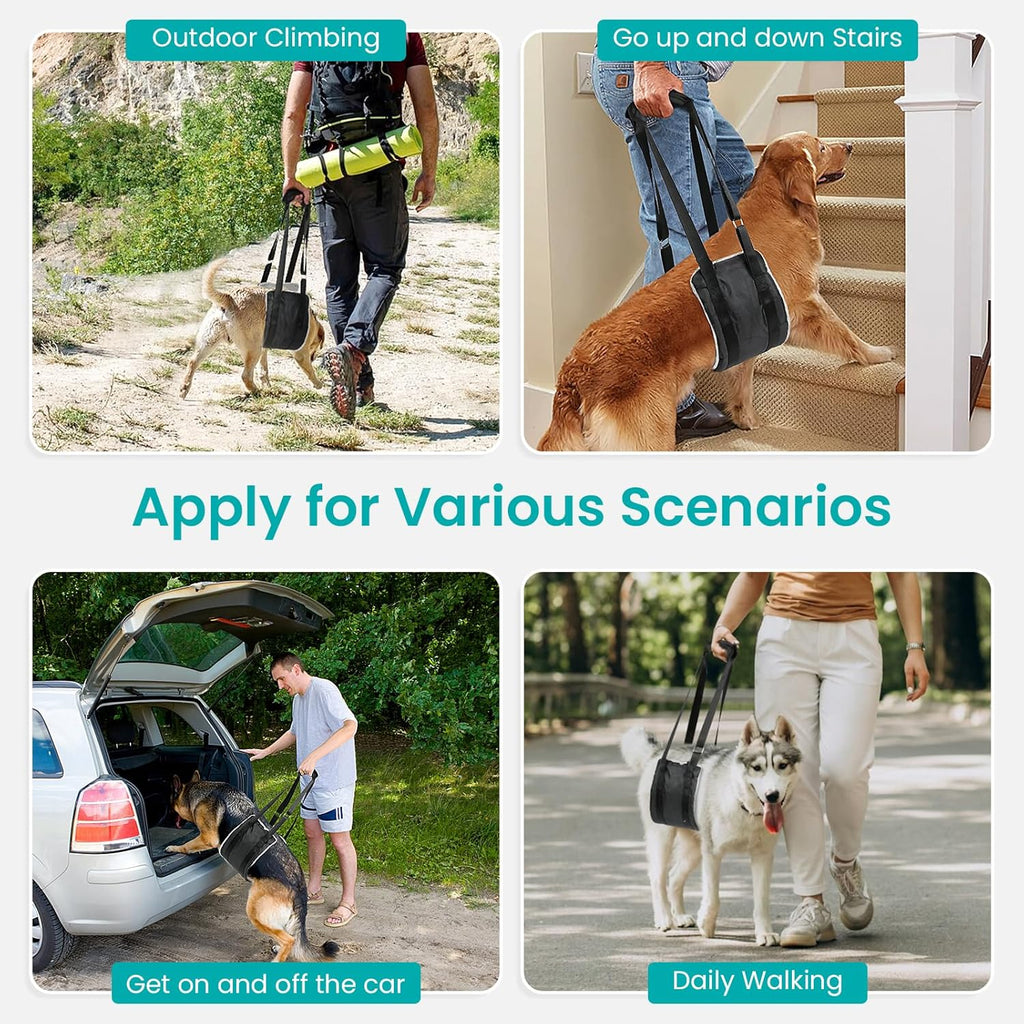 Small Dog Harness 20-140 Lbs Dog Sling for Hind Leg Support Dog Support Harness to Help Lift Hind Easy Walk Dog Harnesss Medium/Small Dogs up to 50/75/140Lbs, Grey