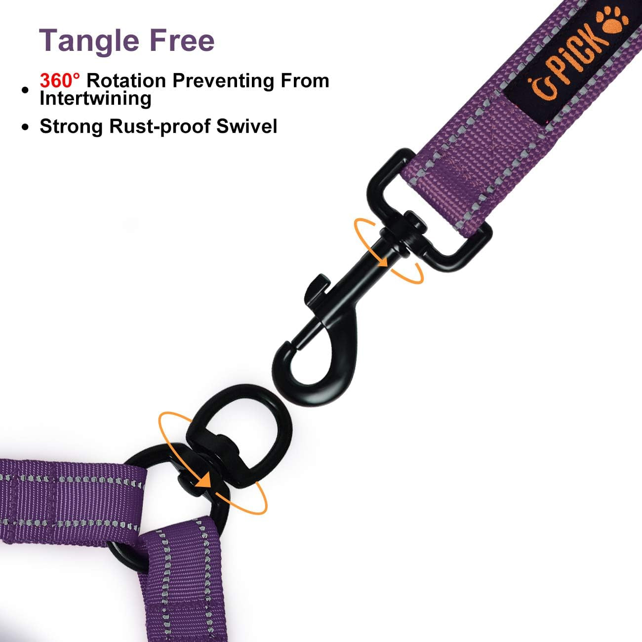 Dual Dog Leash,Double Dog Leash,Shock Absorbing Reflective Bungee for Two Dogs,Medium (6-35 Lbs)| Large (25-150 Lbs),360 Swivel No Tangle Walking Leash with Waste Bag Dispenser& Clicker